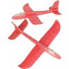 KIK Plachtiace lietadlo z polystyrénu 8LED 48x47cm červená