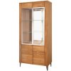 Szynaka, BANDY 12 vysoká vitrína, dub medový masív,prírodná dyha,sklo