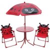 Set LEQ MELISENDA Mariquita, lienka, slnečník 105 cm, stôl 50 cm, 2 stoličky