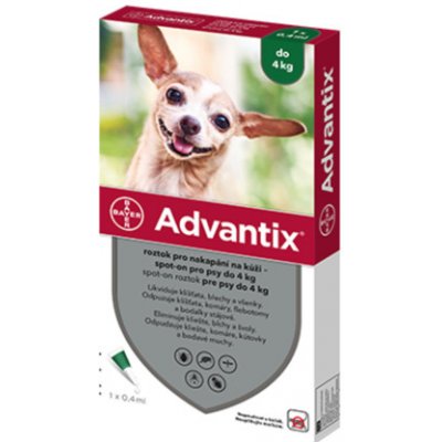 Advantix Spot-on pipeta pre psy do 4kg 1x0,4ml A.U.V.