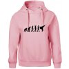 Karate Evolúcia - kop - Oversized mikina dámská Moon - kratšia + širšia - XL ( Ružová )