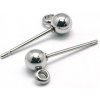 Napichovacie náušnice guličky s očkom 10ks - nehrdzavejúca oceľ - strieborné