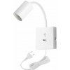 IMMAX PUNTO USB flexibilní nástěnné svítidlo s vypínačem, 9W, GU10, bílé