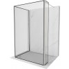 MEXEN/S - Kioto Sprchová zástena WALK-IN 90 x 70 x 40, čierny vzor, nikel kefovaná 800-090-070-221-97-70-040
