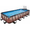 Bazén s filtráciou Wood pool Exit Toys oceľová konštrukcia 540*250*100 cm hnedý od 6 rokov