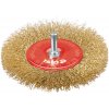 Kovový rotační kartáč mosazný s trnem průměr 100 mm YATO YT-4757