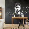 INSPIO Nálepka Futbalová na stenu - Messi ľudia, šport a hudba, akvarelové nálepky, futbal čierna, sivá, plnofarebný motív