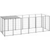 Koterec pre psa strieborný 330x110x110 cm oceľ-ForU-150786