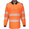PORTWEST HI-VIS PW3 T184 / Reflexná polokošeľa, dl. rukáv - HV oranžová/čierna M