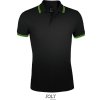 SOL's Collection Polokošile Pasadena Men, piqué, krátký rukáv, pánská COT250577a0401-black/lime S Černá/lime zelená