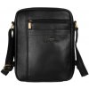 Pánska kožená crossbody taška KT195 čierna