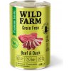 WILD FARM Prémiové hovädzie a kačacie mäso bez obilnín 400 g - krmivo pre mačky bez obilnín
