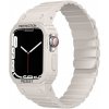 AppleKing odolné silikónové puzdro s magnetickým remienkom na Apple Watch 45 mm / 44 mm - béžové - možnosť vrátiť tovar ZADARMO do 30tich dní