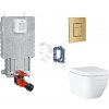 Grohe Uniset - Set predstenovej inštalácie, klozetu, dosky SoftClose, tlačidla Skate Cosmopolitan a súpravy na vhadzovanie tabliet, Triple Vortex, kefovaný Cool Sunrise SANI15BB4124