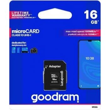 GOODRAM microSDHC 16GB UHS-I U1 + adapter M1AA-0160R11