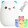VERK GROUP Detské led nočné svetlo cat rgb touch