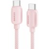 Essager ES-X46 opletený nabíjací a dátový USB-C na USB-C 1m růžový