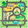 PENOVÉ PUZZLE PODLOŽKA PRE DETI HRUBÁ MESTO ULICE CESTY 120X120