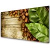 Obraz na akrylátovom skle Zrnká káva listy kuchyňa 100x50 cm