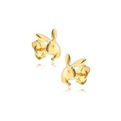 Šperky eshop náušnice v žltom zlate lesklá hlava zajačika Playboy GG17.01  od 55,9 € - Heureka.sk