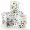 Sada porcelánových hrnčekov LEVANDUĽA A MOTÝLI v darčekovej krabičke 350 ml 2 ks