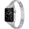 AppleKing kovový remienok s kamienkami pre Apple Watch Ultra 49mm / 46mm / 45mm / 44mm / 42mm - strieborný - možnosť vrátiť tovar ZADARMO do 30tich dní