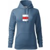 Turistická značka - červená - Mikina dámská Cape s kapucí - XL ( Denim )