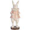 Clayre & Eef Dekorácia antik králik v ružových šatách so srdiečkami - 11*10*29 cm - Clayre & Eef