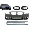 KITT Specials Front Bumper with Side Skirts and Central Grilles Kidney suitable for BMW 5 Series F10 F11 Non LCI (07.2010-2013) Sedan Touring M-Technik Design