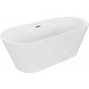 MEXEN/S - Flavia voľne stojaca vaňa 170 x 75, biela, sifón a prepad zlatá 54031708000-50