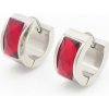 MSPERK Dámske náušnice polkruhy červené ruby 13 x 7 mm