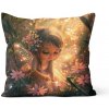 Takoy Bavlnená obliečka na vankúš 45x45 premium satén lesná víla Pink Livana-HT-00076 | 45 x 45 cm