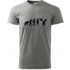 Evolution fitness - Klasické pánske tričko vyššej gramáže - 3XL ( Tmavosivý melír )