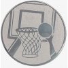 Basketbal : Emblém - Nálepka na trofej Ø 50 mm strieborná