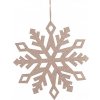 Drevená trblietavá vločka 20cm - špicatá