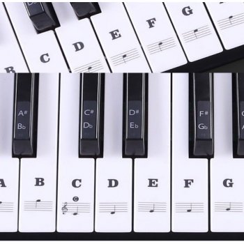 Samolepky pre klávesy alebo klavír 37-88 kláves čierna tlač od 4,98 € -  Heureka.sk