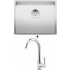 Blanco CLARON 500-U nerez Durinox 523386 + Deante ASTER BCA 062M chróm