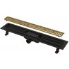 Alca Alcadrain APZ10BLACK-550BRASS - Podlahový žľab s okrajom pre perforovaný rošt, mosadz