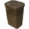 Kinekus Kôš na špinavé prádlo, plastový, 42x34x58cm, 60L, imitácia ratanu, hnedý