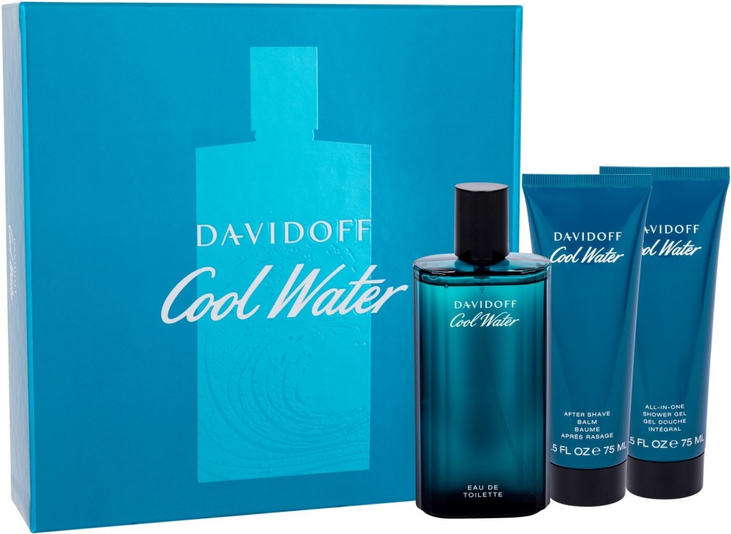 Davidoff Cool Water Man EDT 125 ml + balzam po holení 75 ml + sprchový gél 75 ml darčeková sada