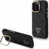 Guess PU 4G Strass Triangle Logo Stand Camera Frame MagSafe kryt pre iPhone 15 Pro Max, čierny 57983125171