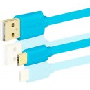 USB kábel Axagon BUMM-AM10QL Micro USB 2A, 1m, modrý