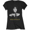 Whitney Houston Black & White Photo Black L Dámske Tričko