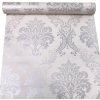 Samolepiace tapety 45 cm x 10 m IMPOL TRADE 9060 strieborný zámocký vzor na krémovom podklade Samolepiace tapety