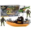 Lean Toys Vojenský set čln, figúrky