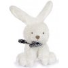 Doudou Plyšový králíček s šátkem 12 cm tmavě modrá s kytičkami