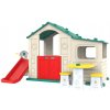 JOKO Detský Záhradný Plastový domček so šmýkačkou, stolom, basketbalovým košom 4v1, červený