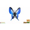 Motýľ tropický Papilio/vidlochvost modrý zooted plast 5cm