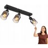 STROPNÉ SVIETIDLO SPOTOVÁ STROPNÁ LAMPA GLOBO HUBERTUS 54308-3 DYMOVÁ / ČIERNA
