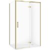 CERSANIT Sprchový kút LARGA zlatý, pravý 120x90 transparentné sklo, sprchový podnos TAKO S601-461